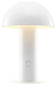 Boletus 10.75" Rechargeable/Cordless Iron Integrated Mushroom Table Lamp, White
