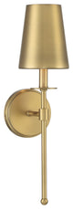 1-Light Wall Sconce, Matte Black, Natural Brass