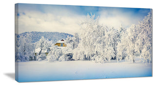 "White Winter Mountain" Landscape Canvas Photo Print, 40"x20"