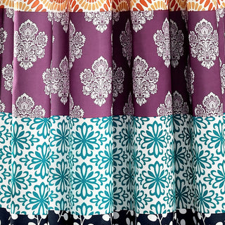Bohemian Stripe Window Panel, Set of 2, Fuchsia/Orange, 95"x52"