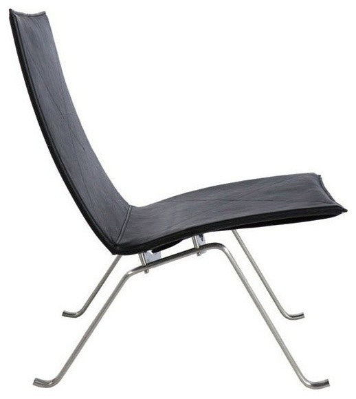 Kruger Lounge Chair, Black Leather