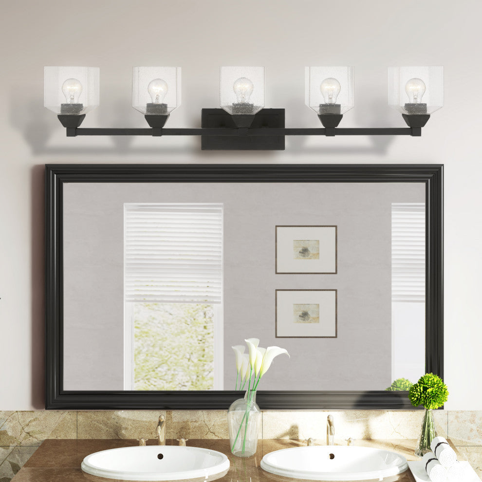 Aragon 5 Light Black Vanity Sconce