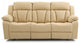 Daria 85 in. W Flared Arm Faux Leather Straight Reclining Sofa, Beige