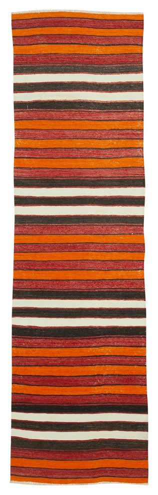 Rug N Carpet - Handmade Turkish 2' 11" x 10' 4" Tribal Runner Kilim Rug