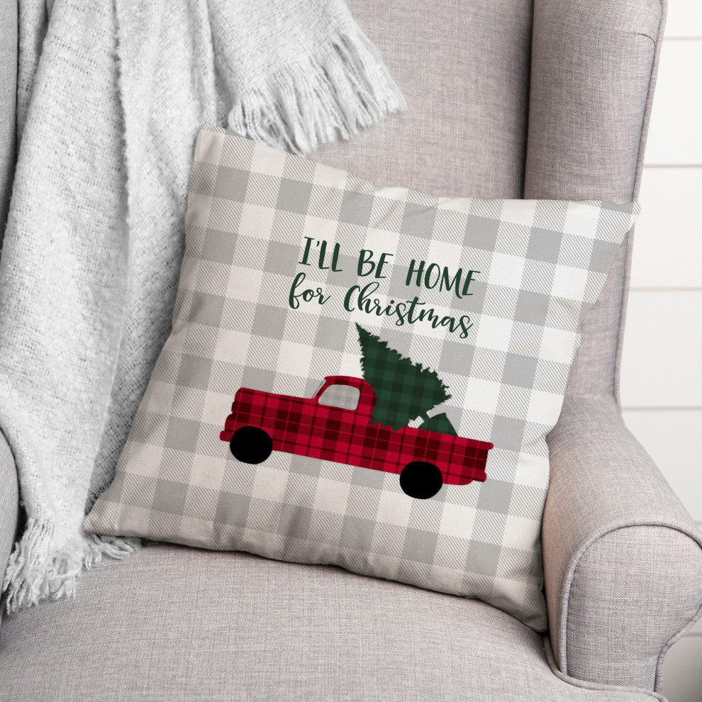 Christmas Tree Truck 18x18 Spun Poly Pillow