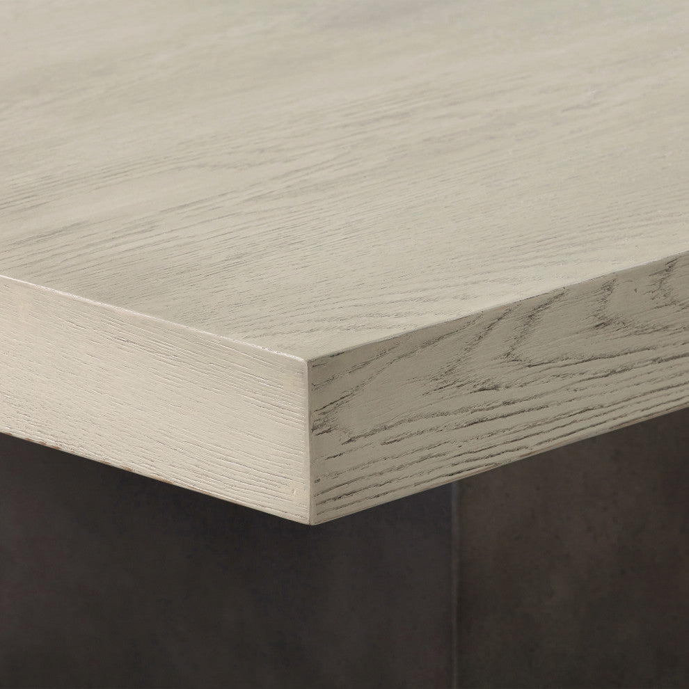 Abbey Concrete and Grey Oak Wood Dining Table