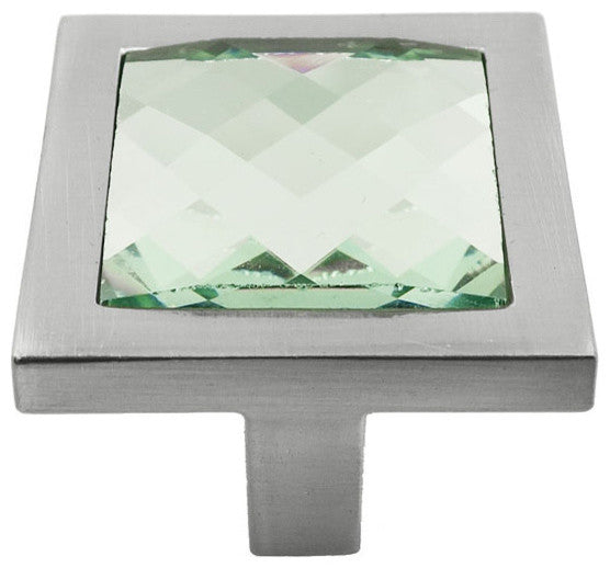 MultiFaceted Silver Snow Brushed Nickel Square Manor Knob