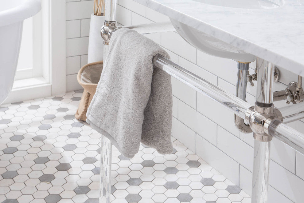 Empire 72" Wide Double Wash Stand, P-Trap, Countertop With Basin, Faucet