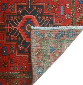 Fine Vintage Distressed Adalbeor Burgundy/Blue Runner, 3'5x10'10