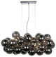 10-Light Horiz. Pendant, Polished Chrome With Smoked Glass