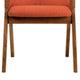 Renzo Fabric and Black Wood Dining Side Chairs, Set of 2, Orange