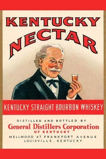 Kentucky Nectar Straight Bourbon Whiskey- Gallery Wrapped Canvas Art 12" x 18"
