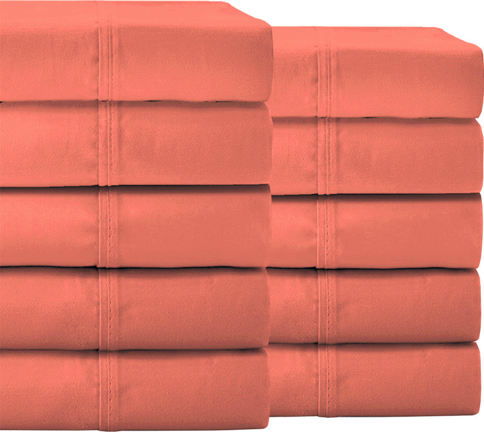 Bare Home Bulk Microfiber Sheet Set, Coral, Queen