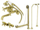 CCK225SBD Wall Mount Tub Faucet Package With Supply Line, Brushed Brass