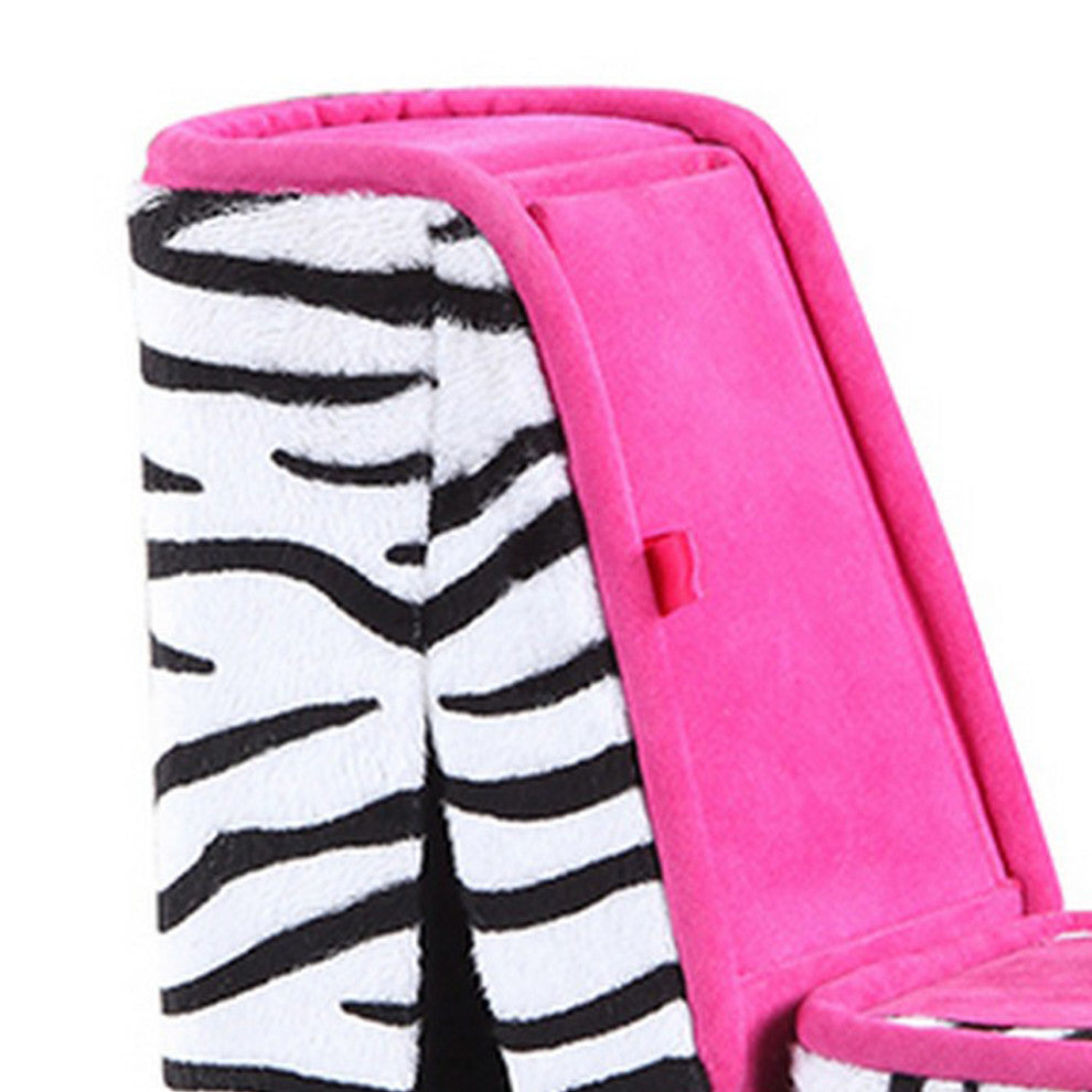 High Heel Zebra Shoe Jewelry Box with 2 Hooks, Multicolor