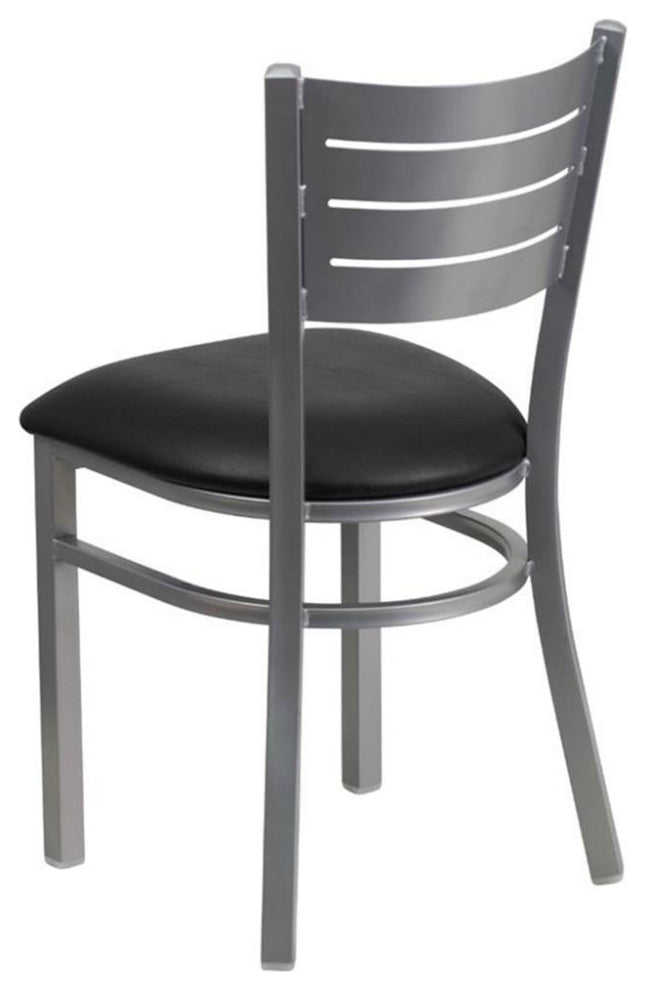 Bowery Hill Restaurant Dining Chair in Black and Silver