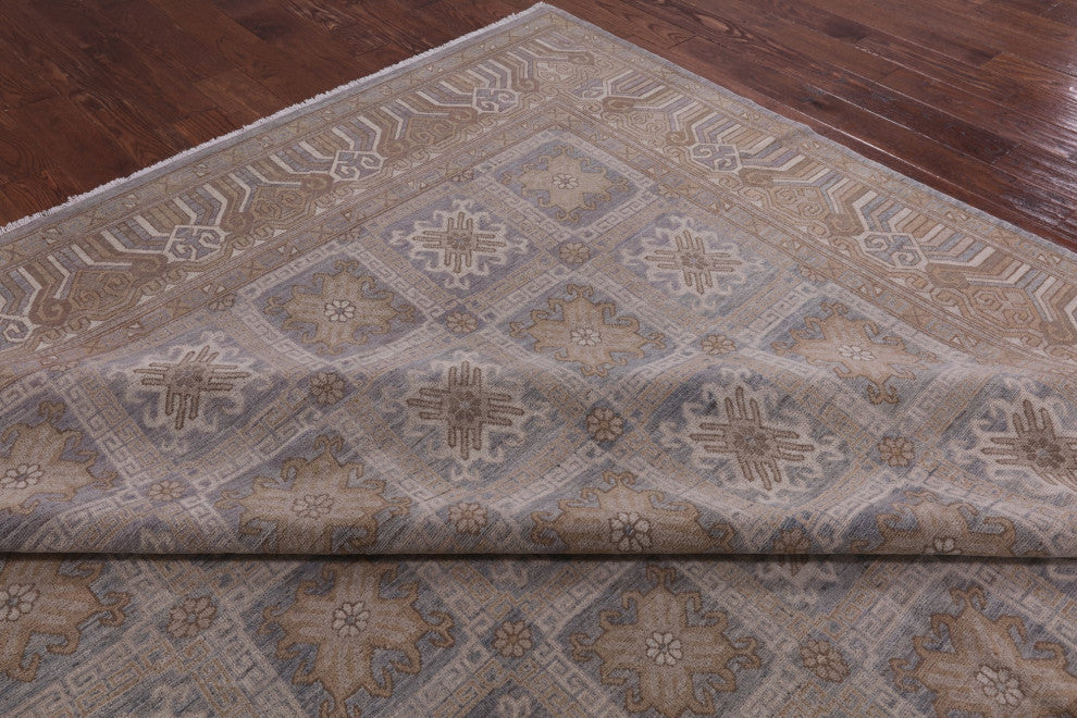 9' 9" X 13' 7" Khotan Hand-Knotted Wool Area Rug Q4277