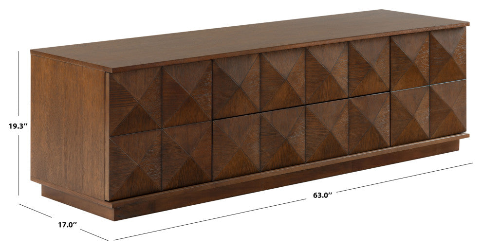 Safavieh Couture Patty 4 Door Wood Media Stand, Walnut