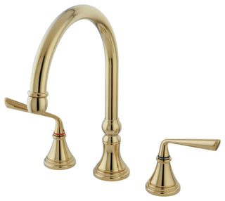 Kingston Brass Widespread Kitchen Faucet, Polished Brass