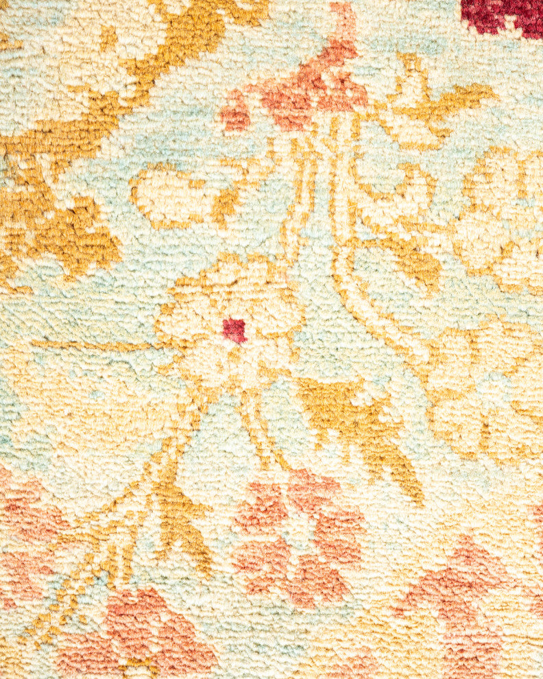 Eclectic, One-of-a-Kind Hand-Knotted Area Rug Light Blue, 8' 10" x 11' 5"