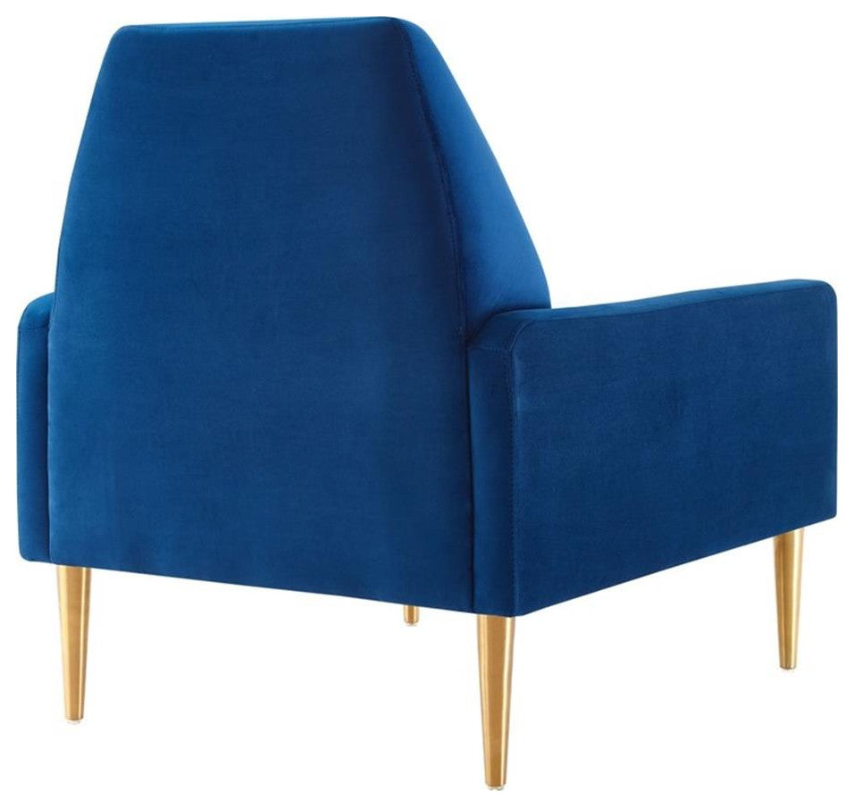 Liliana Performance Velvet Armchair, Navy
