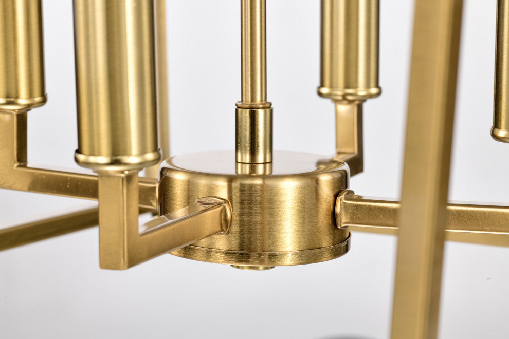 4-Light 16 in. Gold Caged Lantern Modern Pendant