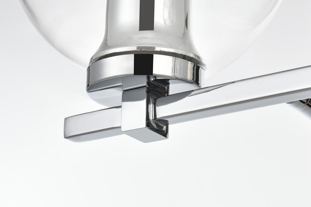 2 Light Chrome And Clear Bath Sconce