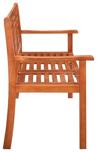 vidaXL Patio Bench Wooden Bench Loveseat with Cushion Solid Wood Eucalyptus