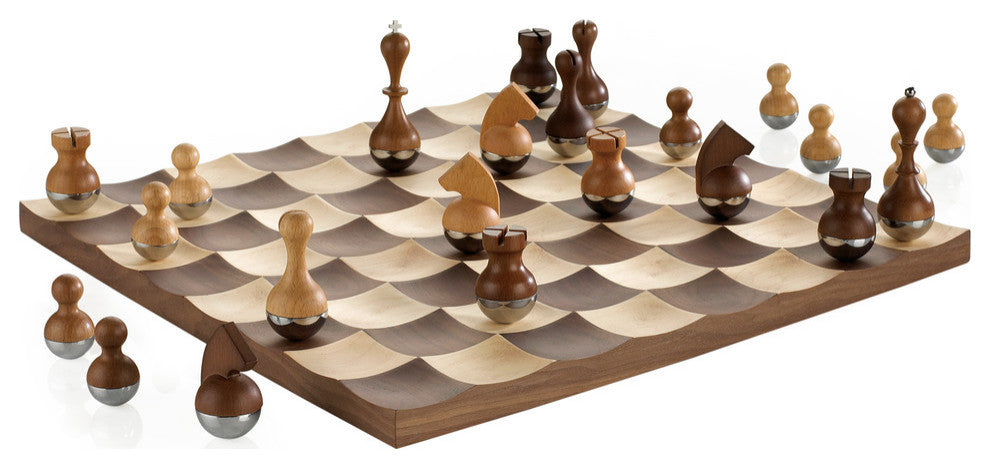 Wobble Chess Set, Walnut