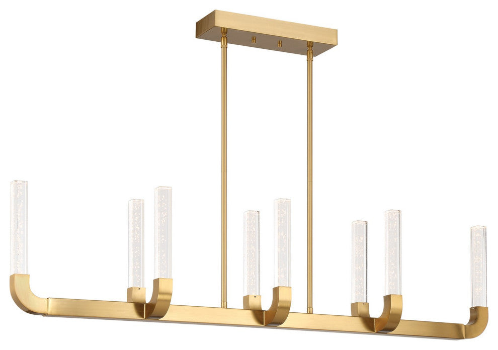 Del Mar 8-Light LED Linear Chandelier, Warm Brass by Breegan Jane