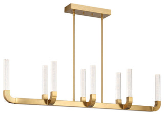 Del Mar 8-Light LED Linear Chandelier, Warm Brass by Breegan Jane