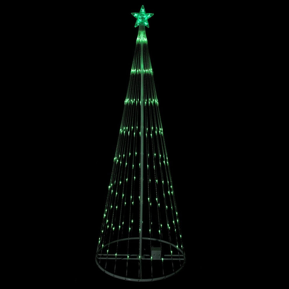 6' Green LED Light Show Cone Christmas Tree Lighted Yard Art Decoration