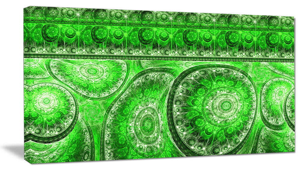 Green Living Cells Fractal Design, Abstract Canvas Art Print, 32x16