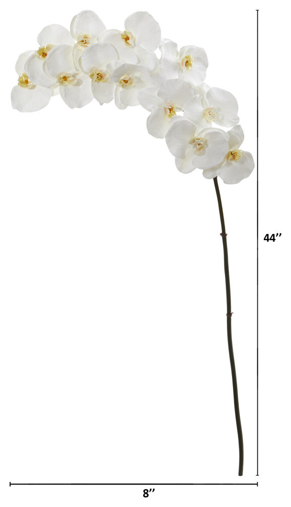 44" Phalaenopsis Orchid Artificial Flower, Set of 3