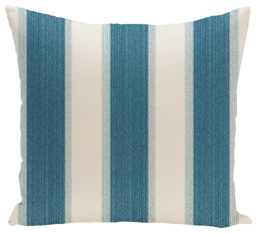 Striate Stripe Stripe Print Pillow, Teal, 16"x16"