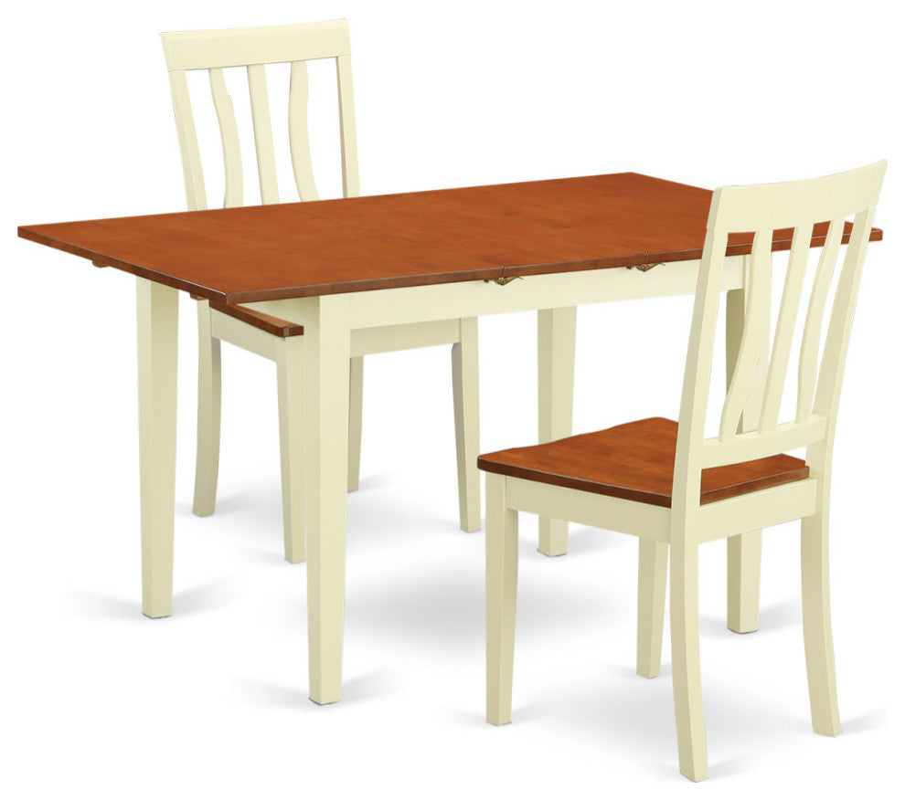 3 Pc Dinette Set For 2-Dining Table And 2 Dining Chairs