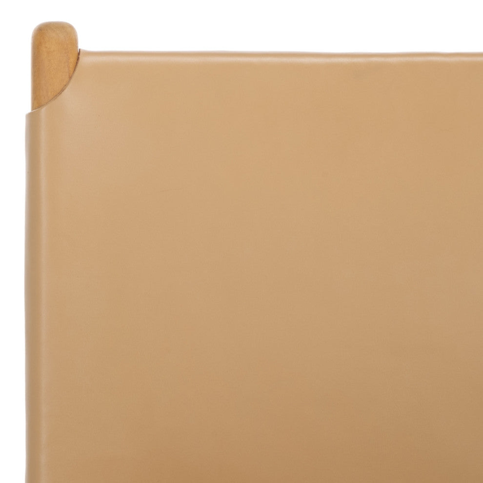 Safavieh Couture Cassaphina Leather Dining Chair, Tan/Natural