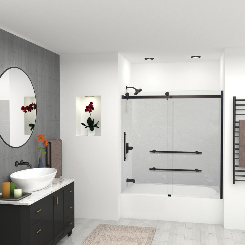 Transolid SaraMar 60"x36"x60" 3-Piece Shower Wall Kit, Lunar Velvet