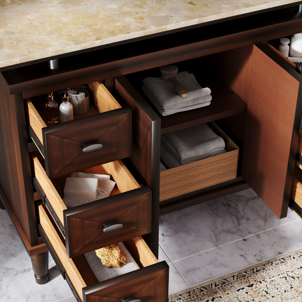 Woodard Bathroom Vanity, Single Sink, 48", Brown, Freestanding