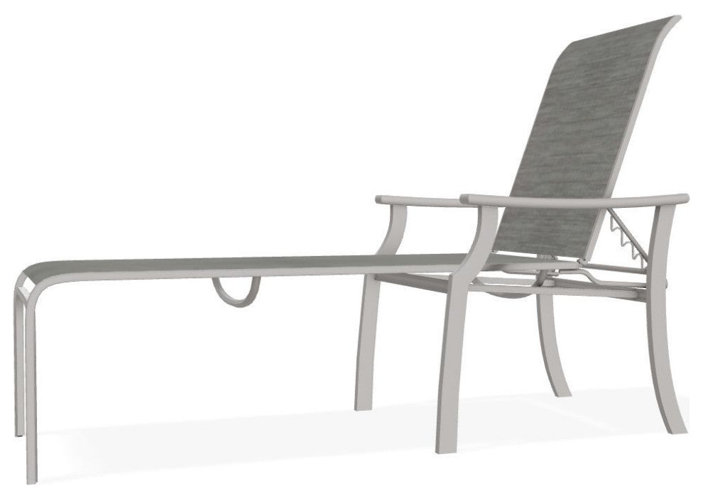 St. Catherine Sling 4-Position Outdoor Chaise Lounge, Sicily/Warm Gray
