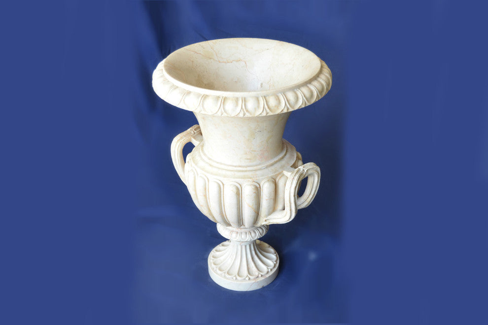 Vintage American Style Beige Natural Marble Planter