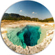 Yellow Stone Pool Panorama, Landscape Large Disc Metal Wall Art, 11"