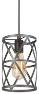 LALUZ 6-in Black Sweep Silver Industrial Mini Pendant Light