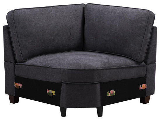 Jocelyn Dark Gray Woven 7-Piece Modular L-Shape Sectional Sofa With Ottoman