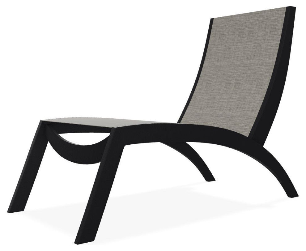 Dune Sling Stackable Outdoor Hydro-Lounge Chaise, Storm/Black