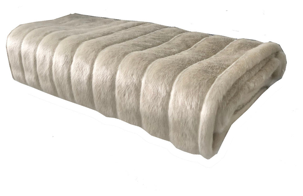 Fancy Mink Faux Fur Ivory Luxury Throw