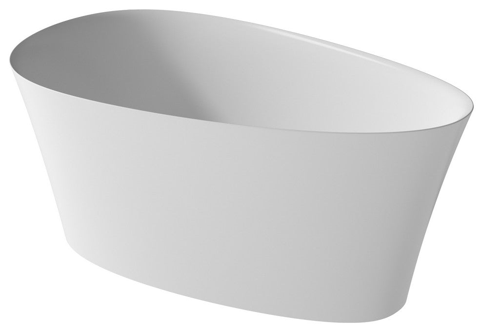 65in Solid Surface Freestanding Bathtub in Matte White