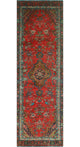 Fine Vintage Distressed Yaqut Red/Navy Runner, 2'11x9'2