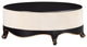 Fabric Upholstered Coffee Table, Cream and Black Finish