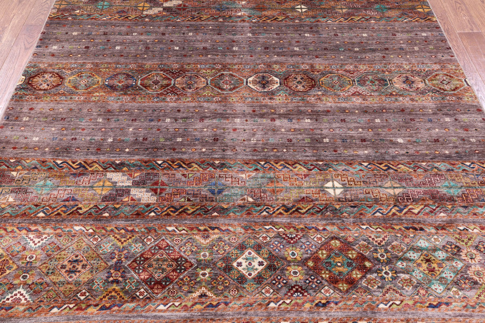 Super Kazak Khorjin Handmade Wool Rug 6' 11" X 9' 9" Q9827